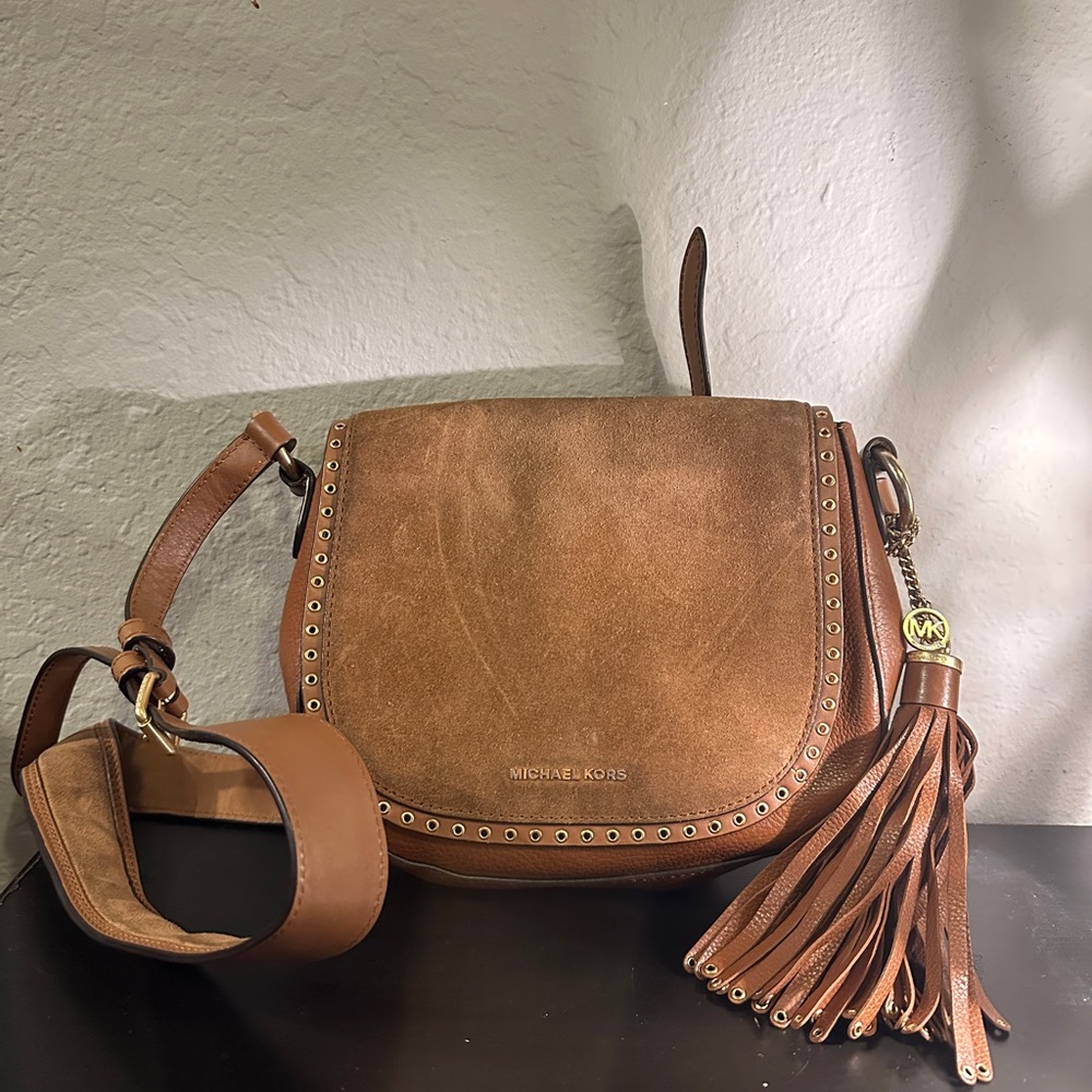 Michael Kors Brown Suede Crossbody Bag